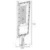 Corp de iluminat stradal LED, cu panou solar separat, 200W, 43Ah, 6000K, IP65, Aledio A0357B200