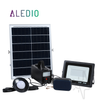 2 x Kit sistem solar, 40W, 18Ah, cu lanterna si iesire USB, bec LED, proiector, boxa bluetooth, panou solar inclus, Aledio + 1 x Lanterna LED, solara, multifunctionala, 5W, 2000mAh, Aledio