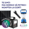 1 x Kit sistem solar, 20W, 12Ah, cu lanterna si iesire USB, 3 becuri LED, panou solar inclus, Aledio + 1 x Lanterna LED, solara, multifunctionala, 5W, 2000mAh, Aledio + 1 x Felinar LED, solar, reincarcabil, 6W, 800mAh, albastru, Aledio