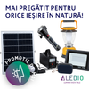 1 x Kit sistem solar, 40W, 18Ah, cu lanterna si iesire USB, bec LED, proiector, boxa bluetooth, panou solar inclus, Aledio + 1 x Lanterna LED, solara, multifunctionala, 8W, 2000mAh, Aledio + 1 x Felinar LED, solar, reincarcabil, 6W, 800mAh, galben, Aledio