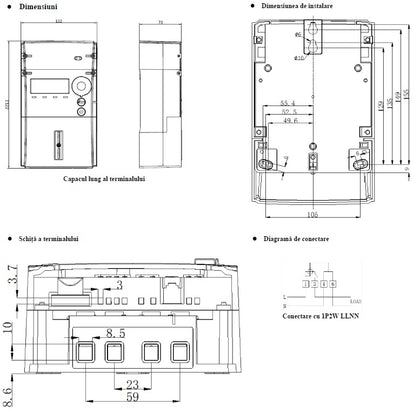 Contor de energie electrica, inteligent, monofazat, conectat direct, 100A, Hexing HXE110, alternativo.ro