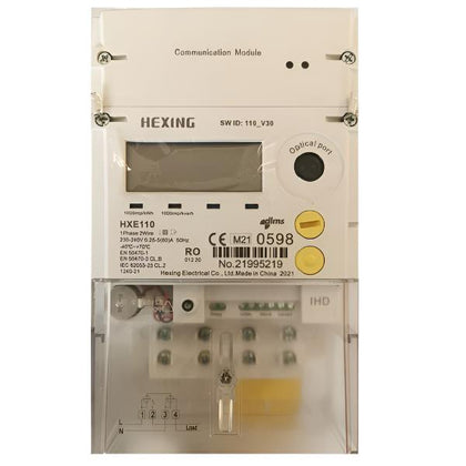 Contor de energie electrica, inteligent, monofazat, conectat direct, 100A, Hexing HXE110, alternativo.ro