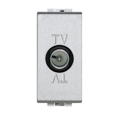 Priza TV, 1 modul, conexiune directa, conector tata, Aluminiu, Living Light NT4202D, alternativo.ro